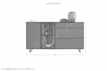 WM 2470 von Wöstmann - Wohnwand hängend, in graphitgrauem Lack