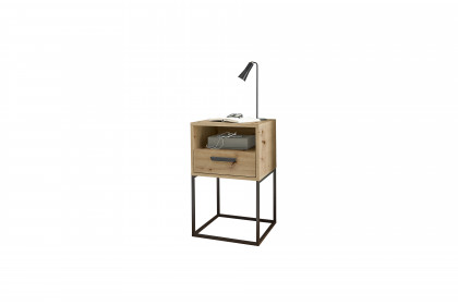 Cudro von POL Power - Boxspringbett-Nachtschrank Artisan Eiche Nachbildung