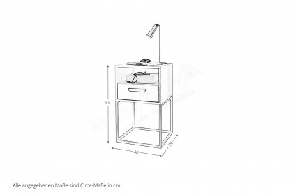 Cudro von POL Power - Boxspringbett-Nachtschrank Artisan Eiche Nachbildung