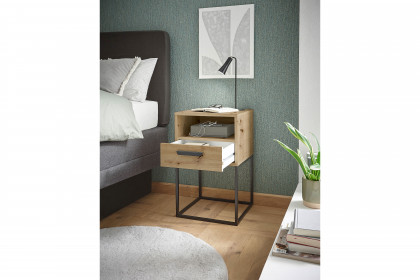 Cudro von POL Power - Boxspringbett-Nachtschrank Artisan Eiche Nachbildung