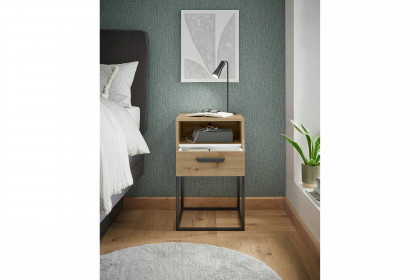 Cudro von POL Power - Boxspringbett-Nachtschrank Artisan Eiche Nachbildung