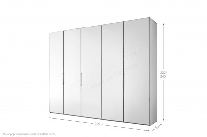 Extenso-sleeping von Staud - Drehtürenschrank weiß ca. 249 cm breit