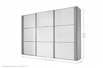Sinfonie Plus von Staud - Schwebetürenschrank Milano-Eiche/ Elfenbeinglas