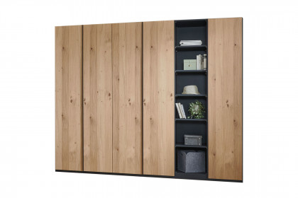 CD Studioline von Disselkamp - Kleiderschrank mit Regal Eiche - basalt