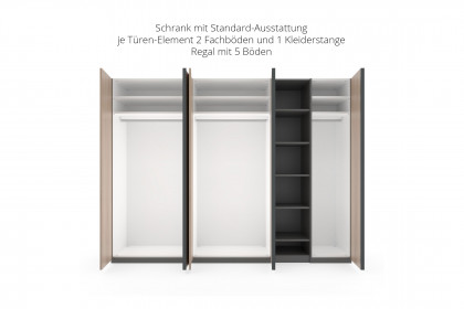CD Studioline von Disselkamp - Kleiderschrank mit Regal Eiche - basalt