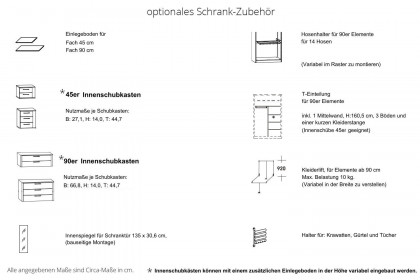 CD Studioline von Disselkamp - Kleiderschrank mit Regal Eiche - basalt