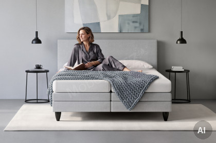 Movida von RUF Betten - Boxspringbett silver in Komforthöhe mit Motor
