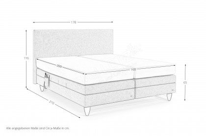 Movida von RUF Betten - Boxspringbett silver in Komforthöhe mit Motor