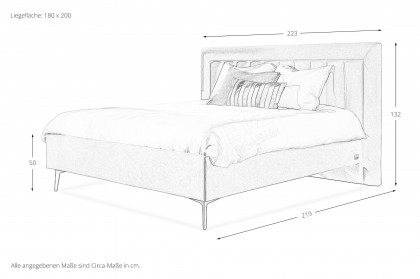 Design Bett von Tempur® - Polsterbett Vintage misty-rose