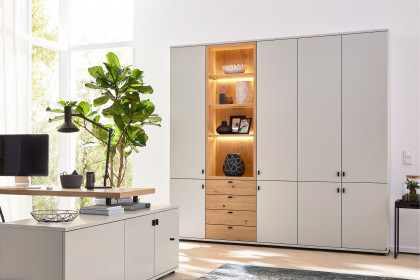 Kira-System von Musterring - Aktenschrank in Brillantgrau und Asteiche