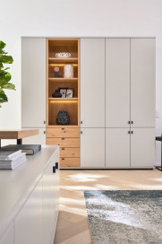 Kira-System von Musterring - Aktenschrank in Brillantgrau und Asteiche