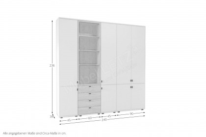 Kira-System von Musterring - Aktenschrank in Brillantgrau und Asteiche