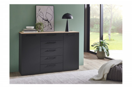 CD Studioline von Disselkamp - Sideboard Lack basalt - Balkeneiche