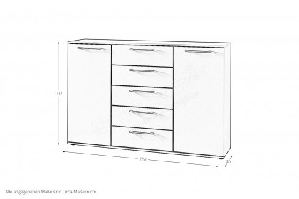 CD Studioline von Disselkamp - Sideboard Lack basalt - Balkeneiche