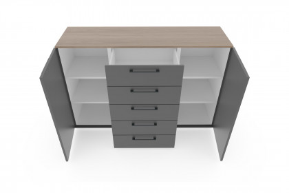 CD Studioline von Disselkamp - Sideboard Lack basalt - Balkeneiche