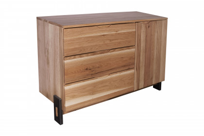 Eron von Sprenger Möbel - Bett 180x200 cm Sumpfeiche geölt mit Eisenfüßen
