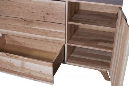 Eron von Sprenger Möbel - Bett 180x200 cm Sumpfeiche geölt mit Eisenfüßen