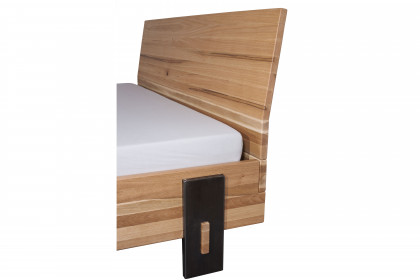 Eron von Sprenger Möbel - Bett 180x200 cm Sumpfeiche geölt mit Eisenfüßen