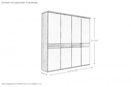 Comfort-V von Disselkamp - Kleiderschrank Wildeiche - taupe