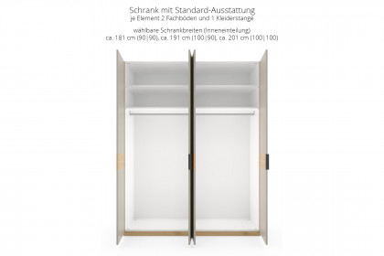 Comfort-V von Disselkamp - Kleiderschrank Wildeiche - taupe