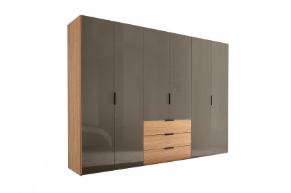 Sinfonie Plus Nova von Staud - Schrank Milano Eiche/ Moccaglas mit Schubkästen