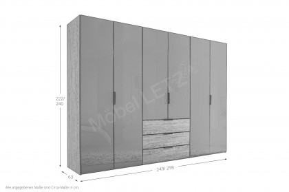 Sinfonie Plus Nova von Staud - Schrank Milano Eiche/ Moccaglas mit Schubkästen