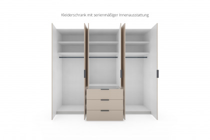 Sinfonie Plus Nova von Staud - Schrank Milano Eiche/ Moccaglas mit Schubkästen