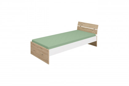 Remo von Paidi - Jugendbett 90x200 cm Bordeaux Eiche - kreideweiß