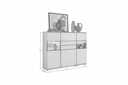 Zudar von Stralsunder - Highboard B15071 tonweiß matt