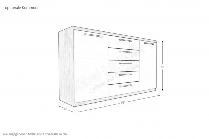 Comfort-V von Disselkamp - Single-Schlafzimmer Wildeiche - taupe