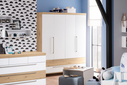 Remo von Paidi - Kleiderschrank 4T2S Bordeaux-Eiche - kreideweiß