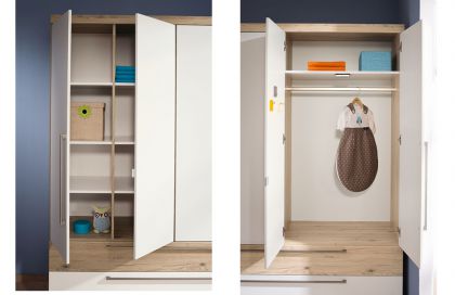 Remo von Paidi - Kleiderschrank 4T2S Bordeaux-Eiche - kreideweiß