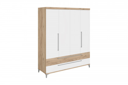 Remo von Paidi - Kleiderschrank 4T2S Bordeaux-Eiche - kreideweiß