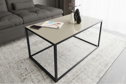 Reno-living von set one by Musterring - Couchtisch Glas kaschmir/ Metall graphit-schwarz