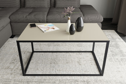 Reno-living von set one by Musterring - Couchtisch Glas kaschmir/ Metall graphit-schwarz