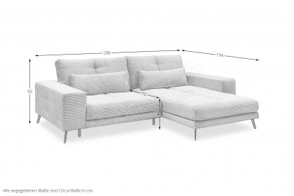 Helmond-LE24 von ED-Lifestyle - Ecksofa rechts stone