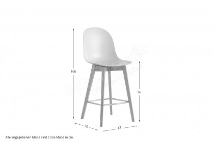 Academy von connubia by calligaris - Tresenstuhl schneeweiß/ Buche gebleicht