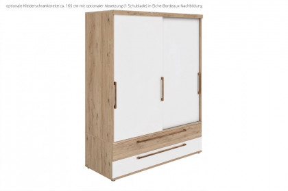 Fionn von Paidi - Schiebetürenschrank 2T2S kreideweiß - Eiche bordeaux