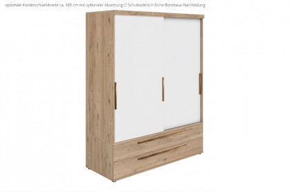Fionn von Paidi - Schiebetürenschrank 2T2S kreideweiß - Eiche bordeaux