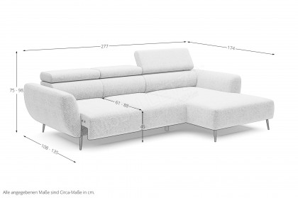 Alisson S von WERSAL - Ecksofa Variante rechts creme