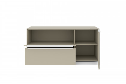 Reno-living von set one by Musterring - Lowboard LB-111 kaschmir/ Griff Edelstahloptik