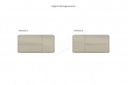 Reno-living von set one by Musterring - Lowboard LB-111 kaschmir/ Griff Edelstahloptik
