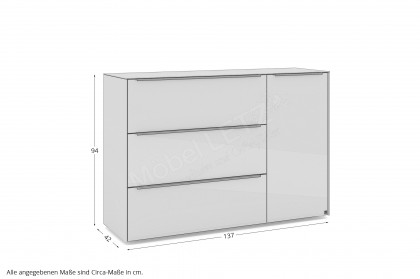 Reno-living von set one by Musterring - Sideboard KO-121 kaschmir/ Griff Edelstahloptik