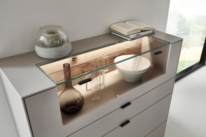 WM 2380 von Wöstmann - Highboard in Lack samtgrau
