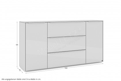 Reno-living von set one by Musterring - Sideboard KO-221 kaschmir/ Griff Edelstahloptik