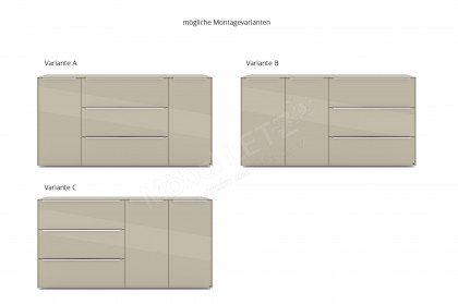 Reno-living von set one by Musterring - Sideboard KO-221 kaschmir/ Griff Edelstahloptik