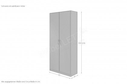Allrounder von Rauch Blue - Schrank grau-metallic ca. 210 cm hoch