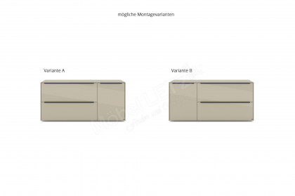 Reno-living von set one by Musterring - Lowboard LB-111 kaschmir/ Griff graphit-schwarz