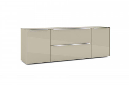 Reno-living von set one by Musterring - Lowboard LB-211 kaschmir/ Griff Edelstahloptik