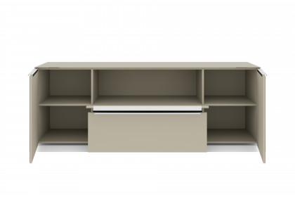 Reno-living von set one by Musterring - Lowboard LB-211 kaschmir/ Griff Edelstahloptik